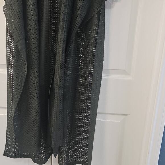 Steve Madden Open Coverup Vest Crochet Olive One Size NEW - Picture 3 of 15